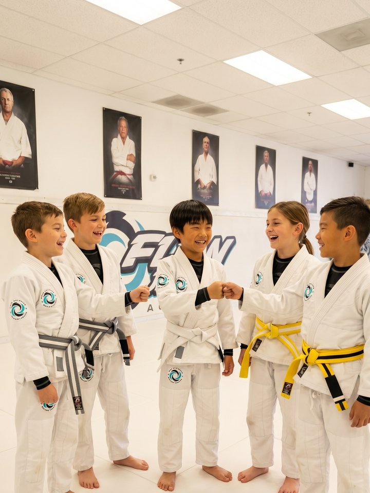 Charter and homeschool kids celebrating together at Flow Academy